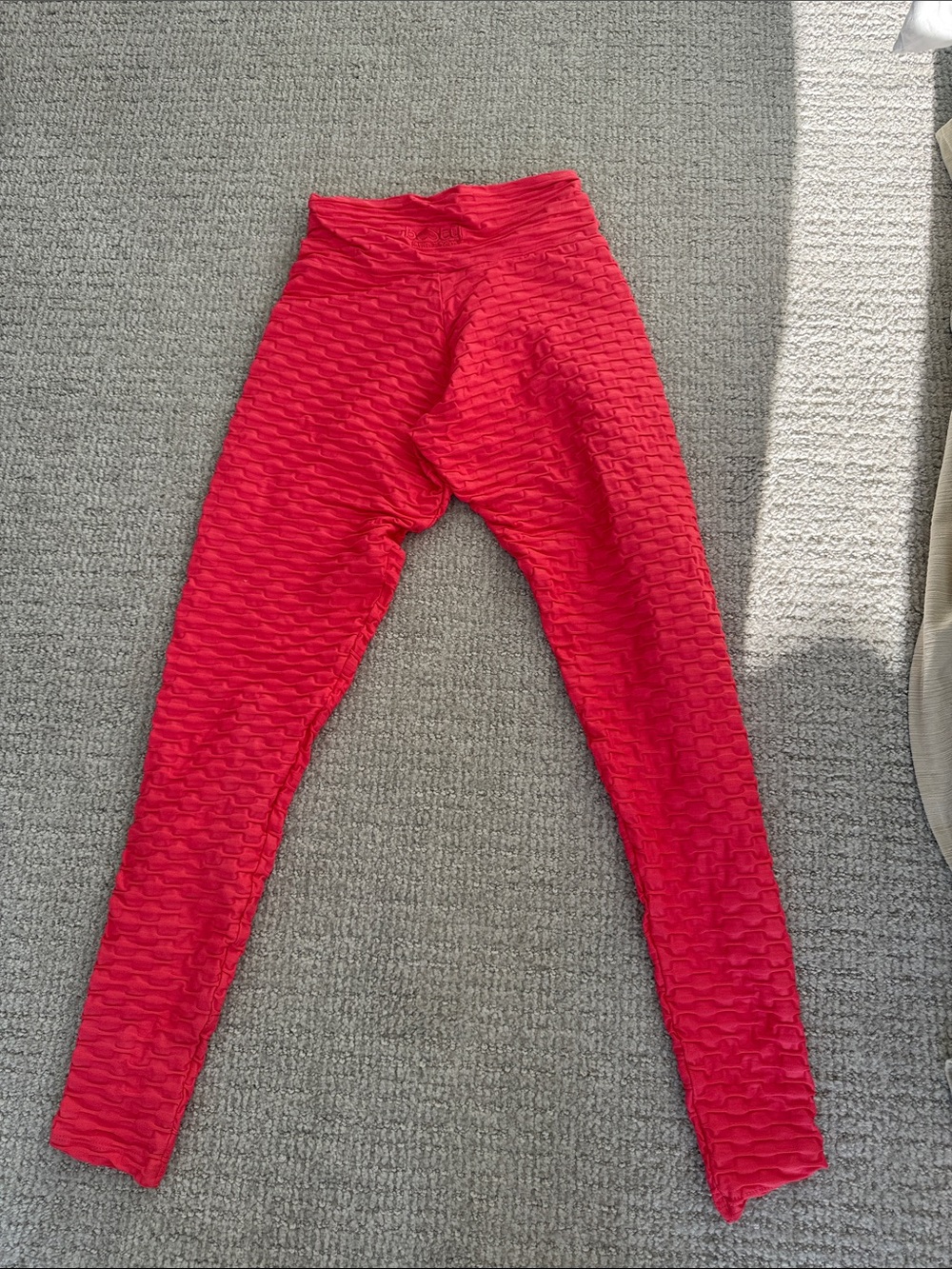 Booty by Brabants coral Textured High-Waist Leggings